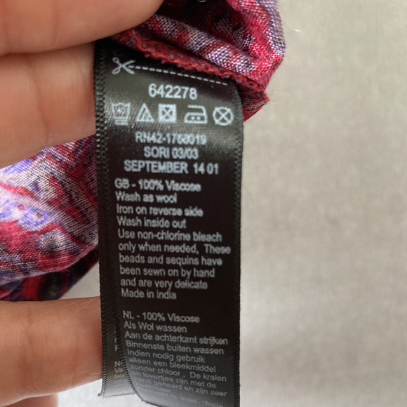 BNWT Beautiful Embellishments Monsoon Peasant Blouse Purple Size 16 - Picture 5 of 12